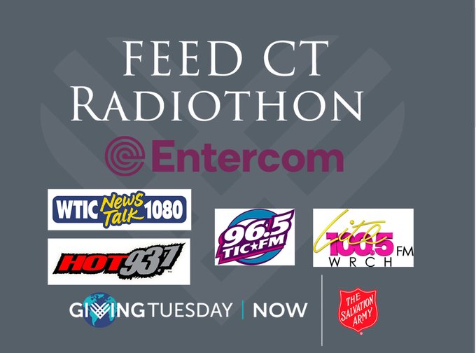 965tic's tweet photo. Today is #GivingTuesday and we are partnering with The Salvation Army and our sister stations @wrch, @hot937 and @WTIC1080 to #FeedCT with 25,000 meals to our neighbors in need.
Donate whatever you can until 7 tonight.
https://t.co/XLDs64cnkT https://t.co/04fUyyV1g6