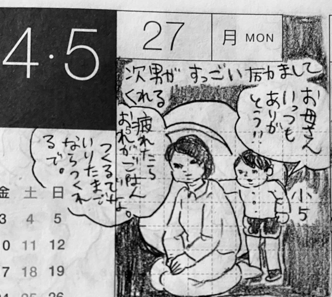 4月最終週と5月第1週の一コマ絵日記 1/2
#一コマ絵日記
#ほぼ日 