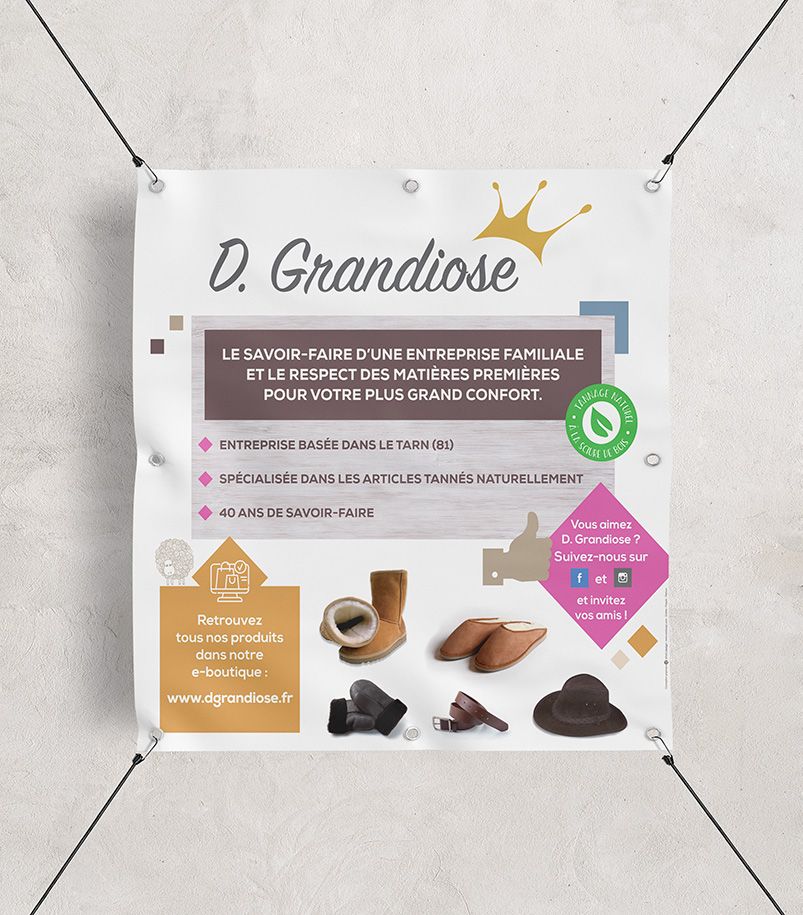 Ataldesign's tweet photo. Sur les foires, salons ou marchés, la communication est essentielle pour être vu, pour expliquer la façon dont on travaille et pour présenter ses produits.
D.Grandiose, m'a confié la conception d'un dépliant, d'un catalogue produits et de 2 bâches.
https://t.co/tdEZktZkld https://t.co/73XqcYxDLr