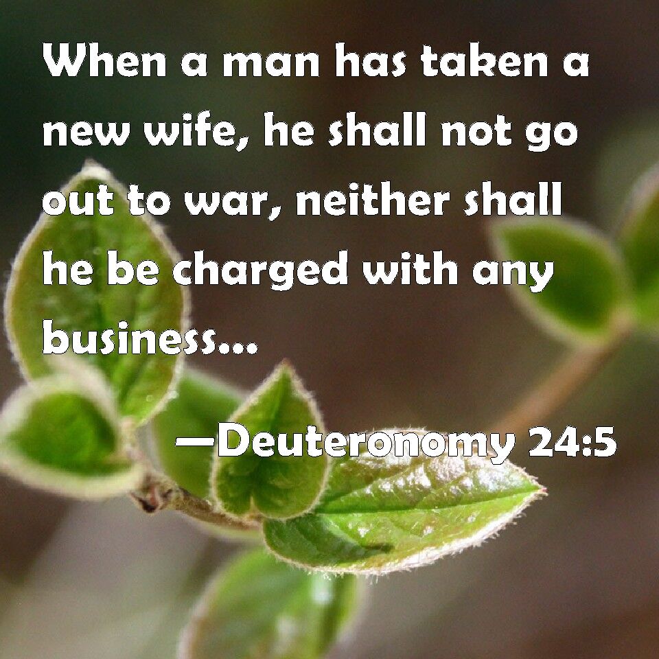 ScripturaSpace's tweet image. When a man has taken a new wife, he shall not go out to war, neither shall he be charged with any business: but he shall be free at home one year, and shall cheer up his wife which he has taken.

solascriptura.space/en/kjva/dt/24/5