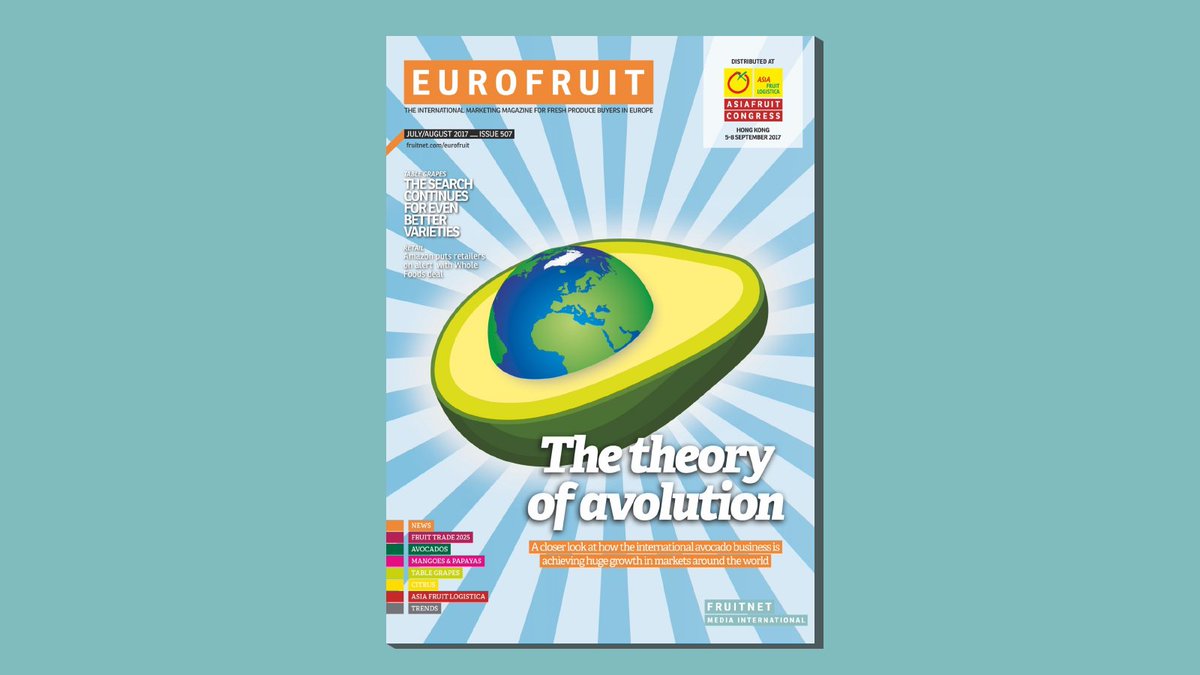 mikefruitnet's tweet photo. Another awesome @eurofruit #coverdesign… In July 2017, we analysed the rapidly expanding #avocado market and predicted category growth for ripe-and-ready, with expert comment from Frans Timmers @TheGreenerybv, Ligia Falanghe @avocadojaguacy and Sarah Hellemans of Special Fruit. https://t.co/jAojdwgbRB