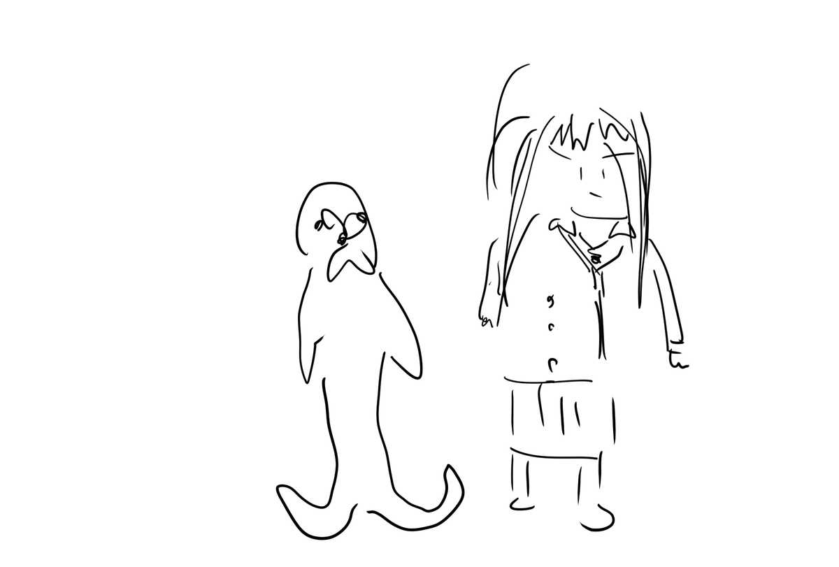 目をつむってりんムジを描きました 