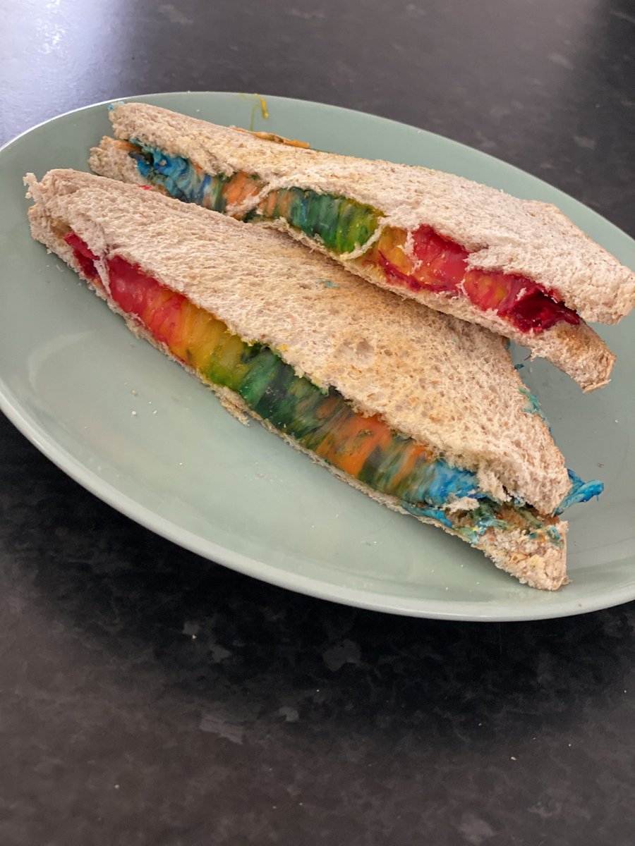 helennrob's tweet photo. @Class3DP Rainbow grilled cheese sandwiches  🌈 😋 https://t.co/xlIPOjOire