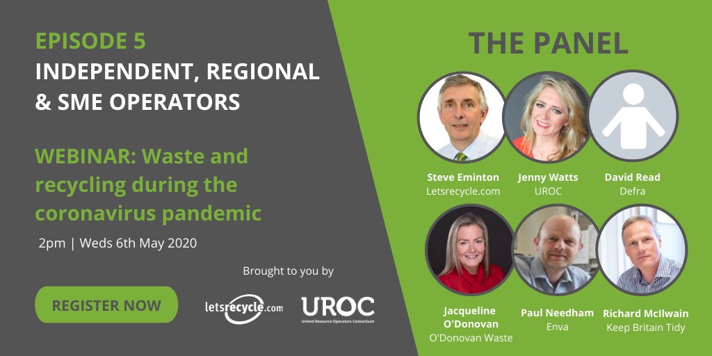 letsrecycle's tweet image. Don't miss this key session tomorrow with @DefraGovUK @ODonovanWaste @urocnetwork @envagroup @KeepBritainTidy 

Waste and recycling during the coronavirus pandemic

Register for FREE via attendee.gotowebinar.com/register/22649…

#waste #recycling