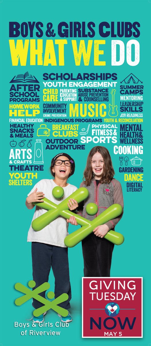 bgcriverview's tweet image. Today is Giving Tuesday! You can support the Boys &amp;amp; Girls Club of Riverview by participating in our Giving Tuesday campaign at givingtuesday.ca/partners/boys-… #GivingTuesdayCA #greatermoncton #nonprofit #boysandgirlsclub