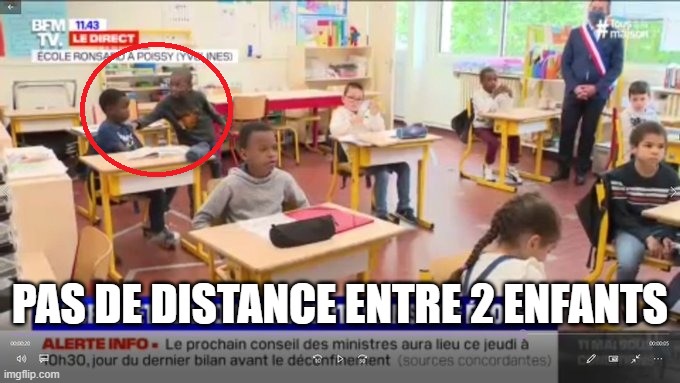NastyTom_'s tweet photo. ➡️Visite de #Macron dans une école🏫 de #Poissy : 

si même dans un environnement hyper contrôlé pour la visite du PR, on peut constater 4 entorses au protocole sanitaire, qui peut honnêtement affirmer que tout se passera bien le #11mai ?😱

#Deconfinement11Mai 
#deuxiemevague https://t.co/ecmFOfERBQ