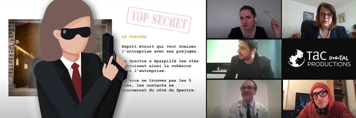 TACDigitalProd's tweet image. La semaine dernière nos clients ont pu se glisser dans la peau d'agents secrets pour mener à bien la mission d'intégration d'un agent en situation de handicap au sein du MIH6.

#enquete #digital #télétravail #covid19 #distanciel #ConfinementJour50 #theatre #entreprise #seeph