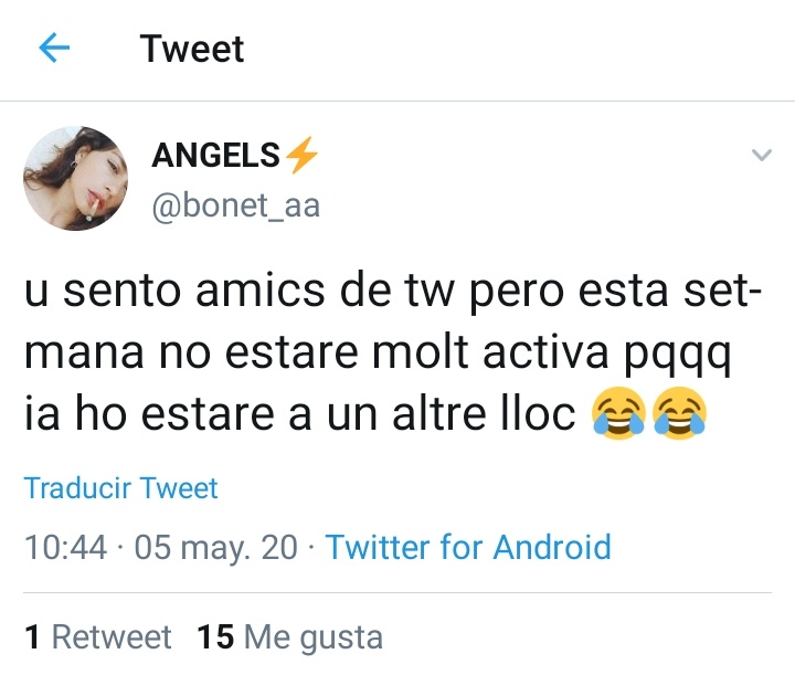 AlcanarBot's tweet photo. Qui com tu, ara si que pots estar tranquila! https://t.co/jBs7FTFES1