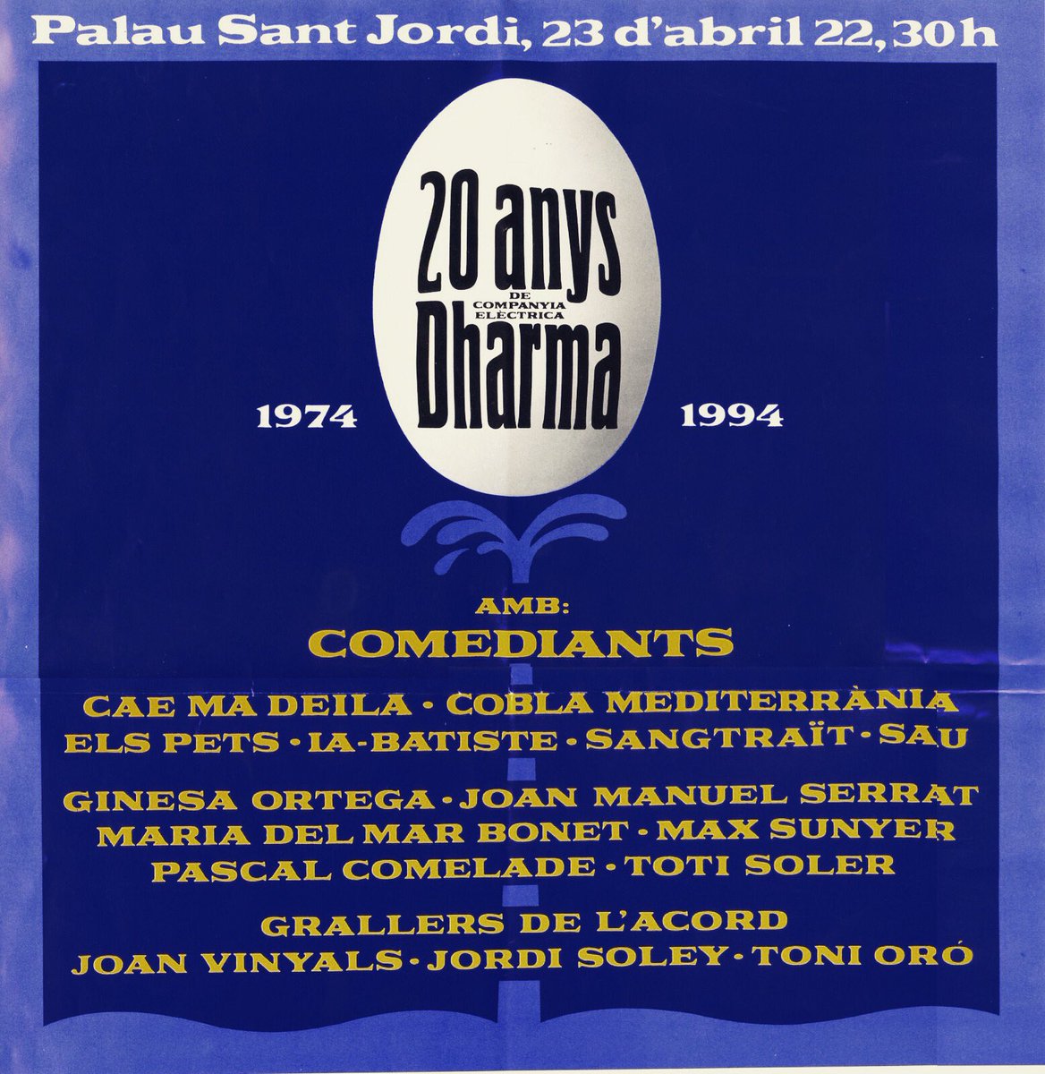 ElectricaDharma's tweet photo. Dijous 7 a les 22:10 pel canal 33 tot el concert dels 20 anys Dharma al Palau Sant Jordi.
Mai s'havia emès des del 1994.
Tres hores de música i energia per a recordar una nit inoblidable i màgica. https://t.co/alWxks8jLt