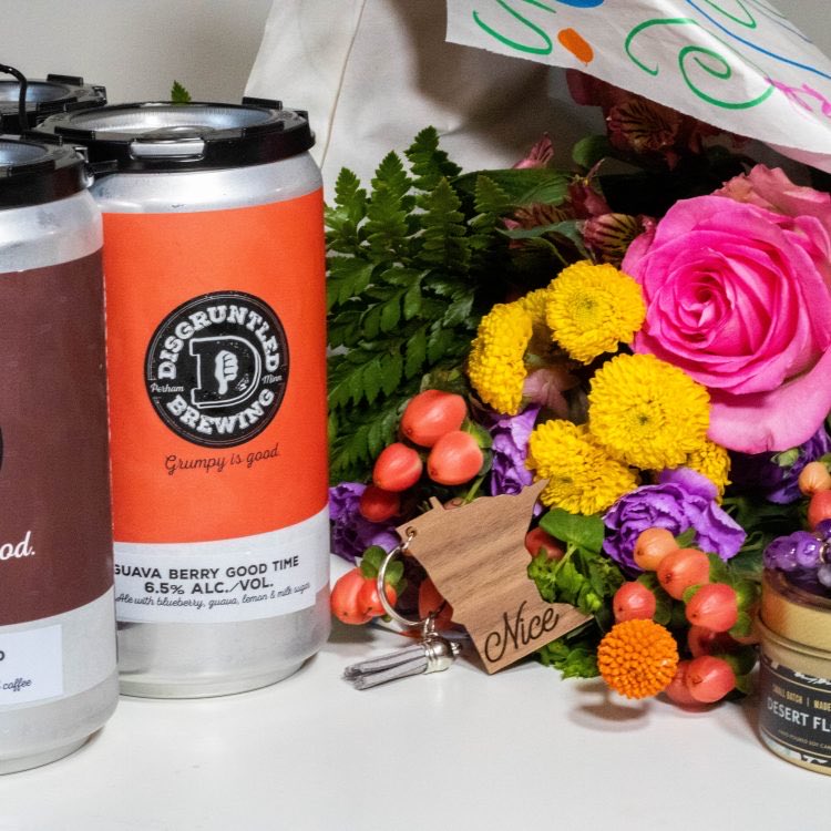 disgruntledBrew's tweet photo. Treat your mama right with a gift package from DB, Sitting Pretty, Kellie Smith Floral and Birch Barn! #MothersDay #treatyomamaright #grumpyisgood https://t.co/omLVHOdbEz