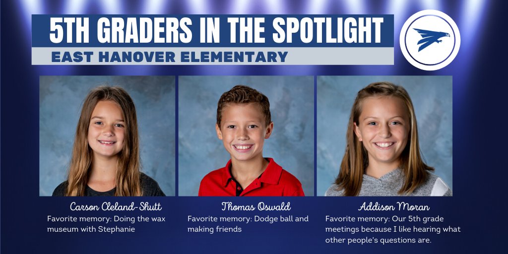 EastHanoverPTO's tweet photo. 💙 5th Graders in the Spotlight 💙 #Classof2027 #WeLoveOurEH5thGraders https://t.co/6UffGnTk3f