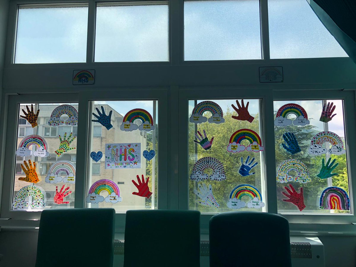 NOFRehab's tweet photo. Brightening up the ward with patients arts and crafts 🌈 🖐️ @MacklinCaroline @Miazmiazlg https://t.co/wgFleOS78t