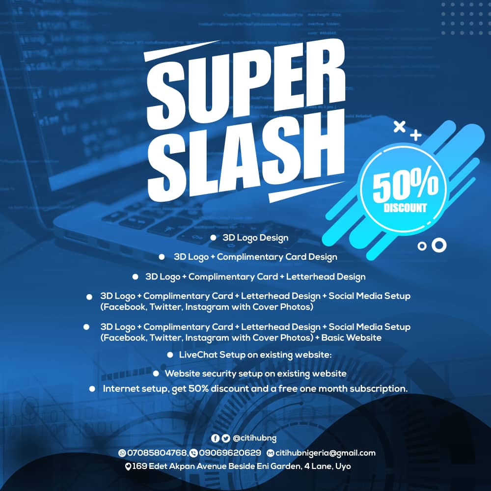 citihubng's tweet photo. Everything you need, 50% off!! Just for you in times like this! Special: Let's setup internet for you, get 1 MONTH free subscription!🤭🤭 https://t.co/7YEajHTlW7