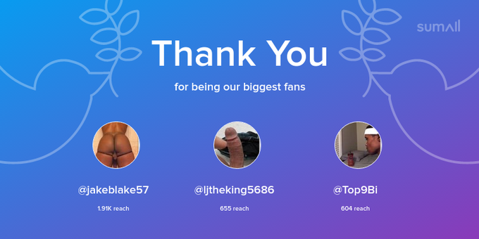 Our biggest fans this week: jakeblake57, ljtheking5686, Top9Bi. Thank you! via https://t.co/MQbZ2Va1B6<a href="/tag/chicago"class="tags"><span>#chicago</span></a><a href="/tag/detriot"class="tags"><span>#detriot</span></a>