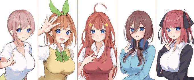 仕上げまで間に合わなかったけど、お祝いしたい!!!

お誕生日おめでとう❣️
 #五等分の花嫁 #中野家五つ子誕生日 
