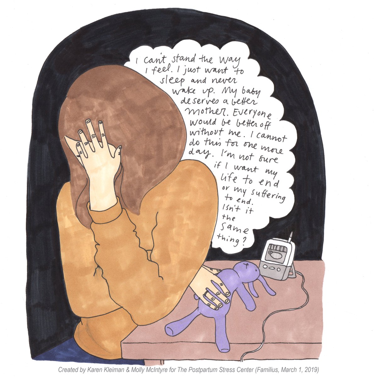 On day 2 #MMHWeek2020 let's talk about women who have severe symptoms which distort their thinking and make them wonder if their baby would be better off without them. These thoughts are SYMPTOMS. They are NOT WHO YOU ARE. Find help here @PostpartumHelp #goodmomshavescarythoughts