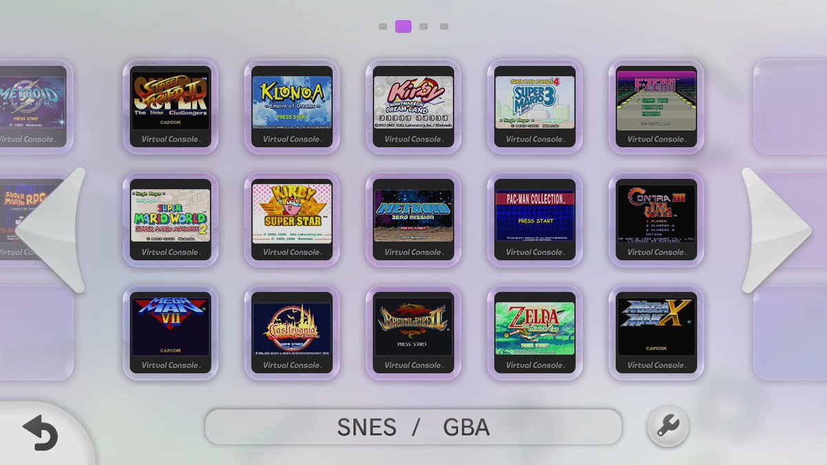 ShadowFoxArche's tweet photo. People often forget that #WiiU was #VirtualConsole on steroids:
-GameCube (New Play Control) eShop
-NES/SNES/N64/Neo-Geo/TG-16/Master System/Genesis/C64/MSX/Arcade
-Converted games from Wii VC supported #OffTVPlay
-GB/GBA/DS
Short of Game Gear support, you could get no better. https://t.co/If0bIajMWD