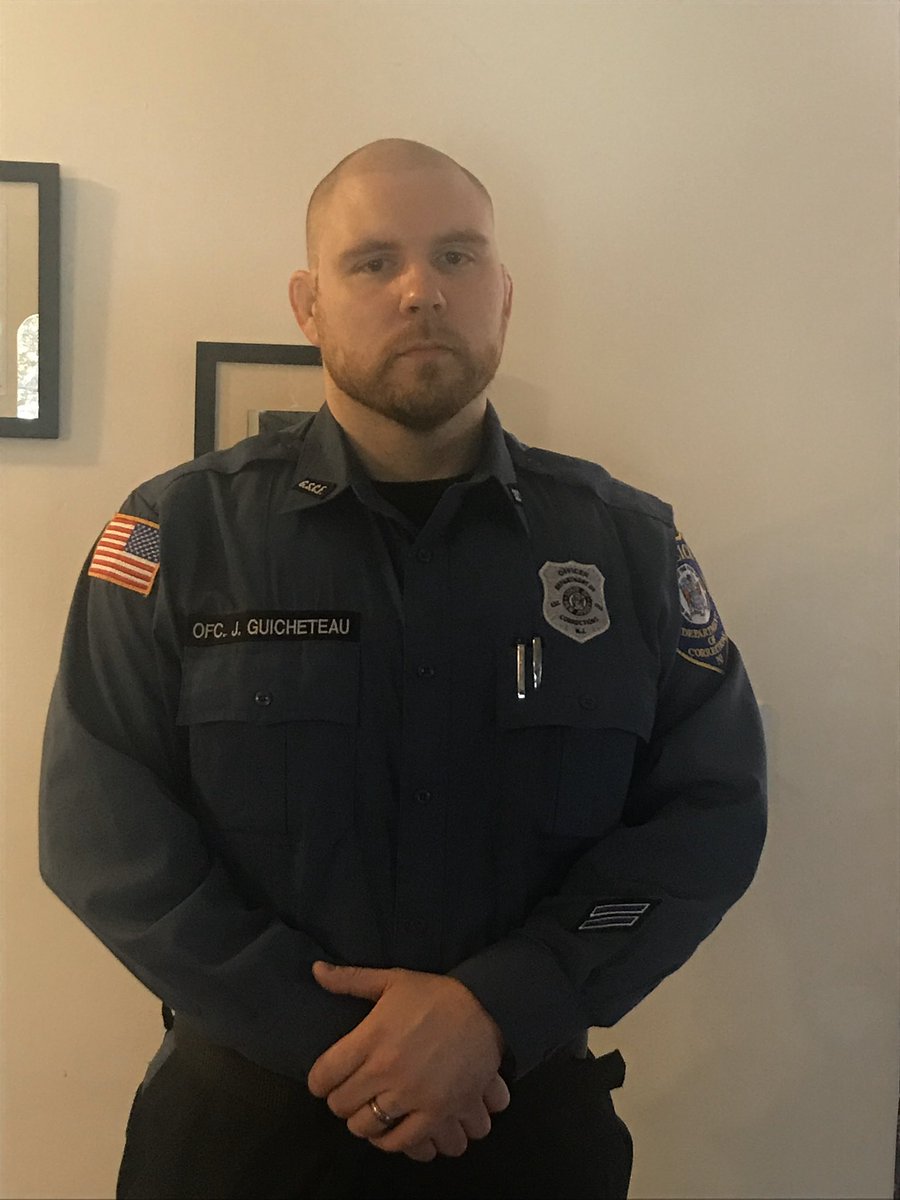 ‘Front Line Thank You’ Joe Guicheteau ‘04. Corrections Police Officer responsible for ensuring custody, safety &amp; care of those in correctional facilities. Joe was a committed team member &amp; still supports the squad. He is married to the teams Head AT Megan. Joe is Lion Strong!