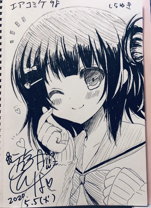 JKしらゆきちゃん。ハート♥️ポーズで気持ちを伝える女子。
(リクはランダムで描いてますご
#エアコミケ #エアスケブ #エアコミケ98 #ねころっぷ 
