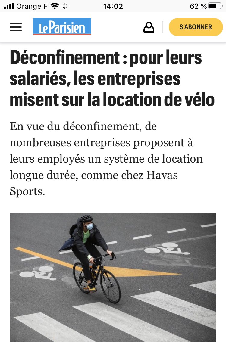 On lance le « vélo de fonction » chez @Havas_SE_Fr ! #AccelererLeChangement #ProudAgency leparisien.fr/economie/decon…
