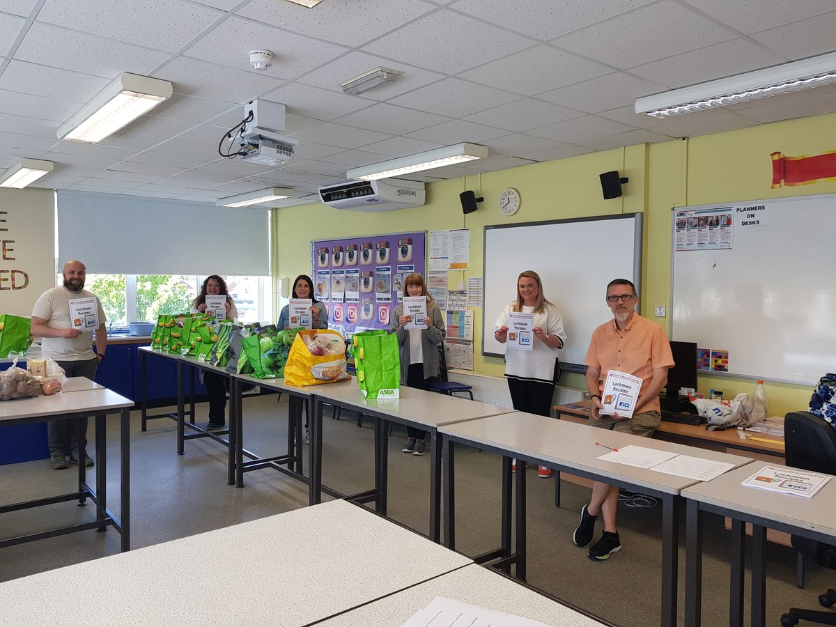 SouthWirral's tweet photo. South Wirral is starting to distribute Lockdown recipe boxes to local families. 

Food Technology staff have developed a booklet of recipes that can be made from the fresh and store cupboard ingredients in the parcels. We look forward to seeing pictures of the meals made! https://t.co/2zxncfGzwY