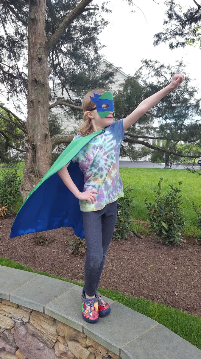 KMD81's tweet photo. National Field Day Spirit Week... Superhero Day!!  Say hello to Leonardo (AKA Sophie)!  #gogpgators #LCPSFieldDay #NationalFieldDay @GoshenPostES @Goshengatorspe @PEGoshenGators @SWilsonPE @mrsoldgrade1 @eccabex @brandondraughon https://t.co/r9gbFif40N