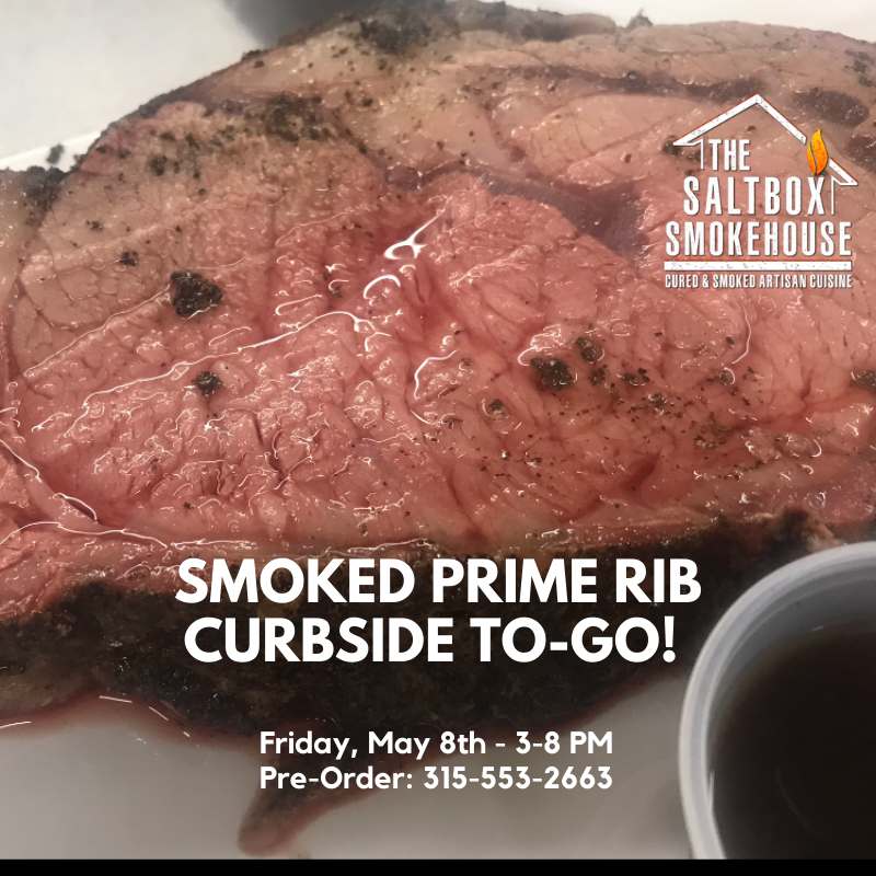 SaltboxS's tweet photo. Fri. May 8 Smoked Prime Rib dinner from 3-8 PM! Served with 2 sides: Garlic &amp; Chive Salt Potatoes, Bacon Mac &amp; Cheese, Coleslaw, Cornbread, Caprese Corn Salad, Smoked Beans &amp; Bacon, Dilly Beans, or Side Salad.

Pre-order curbside takeout: 315-553-2663
6152 Barclay Rd, Sodus https://t.co/eK9AsOrF6Q