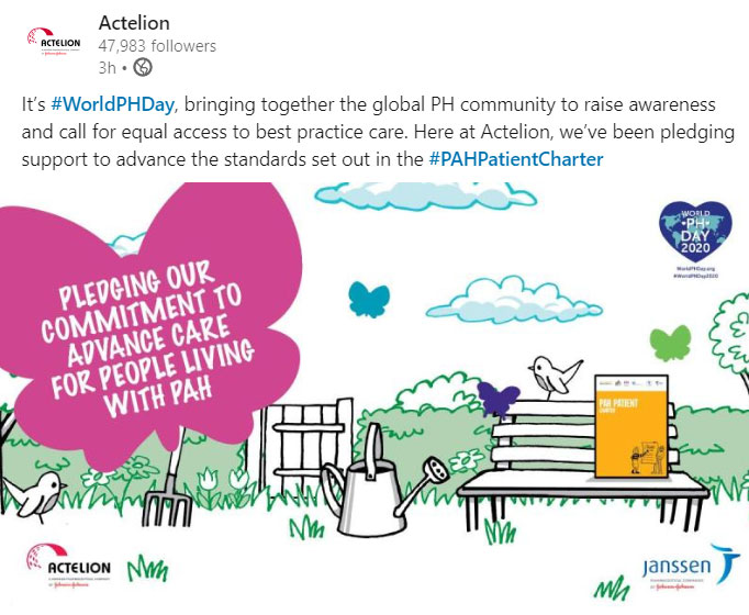 berkeley_v's tweet photo. Idag är det #WorldPHDay. En dag att uppmärksamma sjukdomen #PAH, pulmonell arteriell hypertension. Vårt #Actelion-team arbetar ständigt för ökad kunskap om sjukdomen. Allt för att att hjälpa patienterna till tidig diagnos. Låt oss uppmärksamma sjukdomen tillsammans. Dela gärna! https://t.co/aUFE0kd7S6