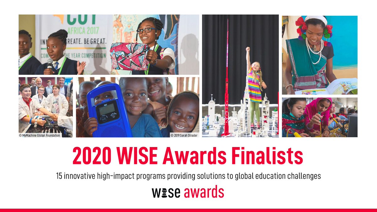 With the current #COVID19 challenges to education, innovative and tested solutions are needed more than ever. 

We are therefore proud to announce the 2020 #WISEAwards finalists! More about their impactful work: bit.ly/WISEAwardsFina… #EduInnovation