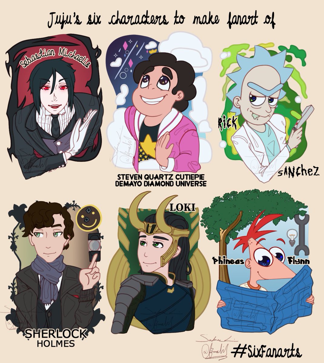 ArtistiqueDuo's tweet photo. Juju: Hey guys! Haven't drawn in a while and my tablet broke, rip. So here's a WIP for now :3

#artistiqueduo #6fanartschallenge #6_fanarts_challenge #6fanarts #6fanartchallenge2020 #StevenUniverse #BBCSherlock #Loki #blackbutler #kuroshitsuji #rickandmorty #phineasandferb https://t.co/Mwm9uKs9pD