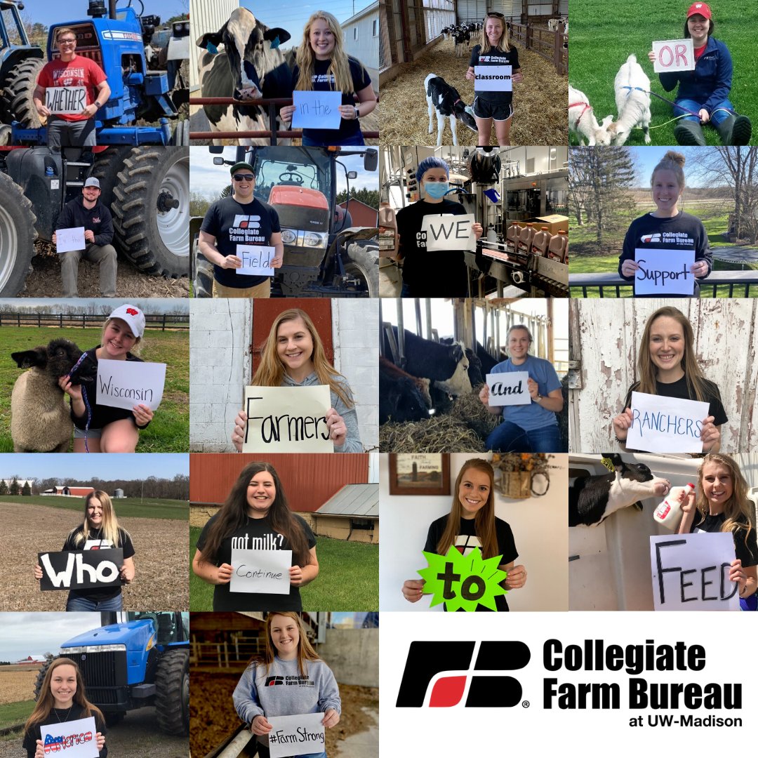 "Whether in the classroom or in the field, we support Wisconsin farmers and ranchers who continue to feed America. #FarmStrong"

A big THANK YOU to all farmers, ranchers and other agriculturalists for all you do! #FBProud #WiAgProud #StillFarming