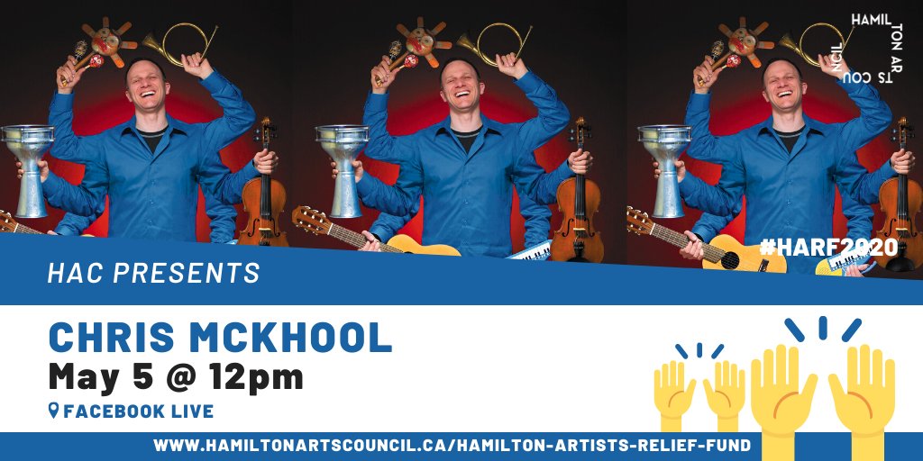 HamArtsCouncil's tweet photo. Tune in TODAY at 12PM for some #music , #performance , & #learning for all the #familty with CHRIS MCKHOOL 🎶
Chris will be presenting to support the Hamilton Artists Relief Fund 😍
🌐https://t.co/I5cPRjGIAr
#Hamont #HARF2020 #HamOntStrong #HamArts https://t.co/tI5kBJwOy4