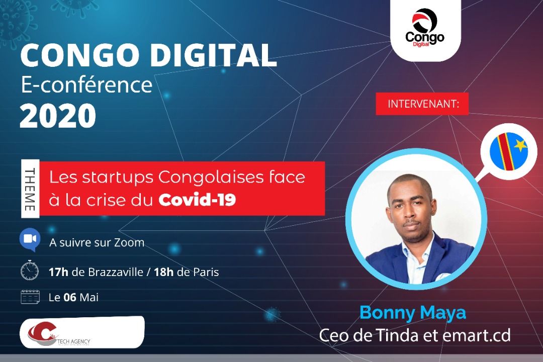 africadiginews's tweet photo. #CONGODIGITAL ( E-CONFERENCE) 

@BonnyMaya est parmi les intervenants de notre #Webinaire , qui aura lieu le 06 Mai 2020 à 17h de Brazzaville/ 18h de Paris  sur Zoom. 

Inscrivez-vous 👉👉👉 https://t.co/dvbyorvqc0

NB : Les places sont limitées .

À ne pas rater ! https://t.co/zKEmIUzR3B