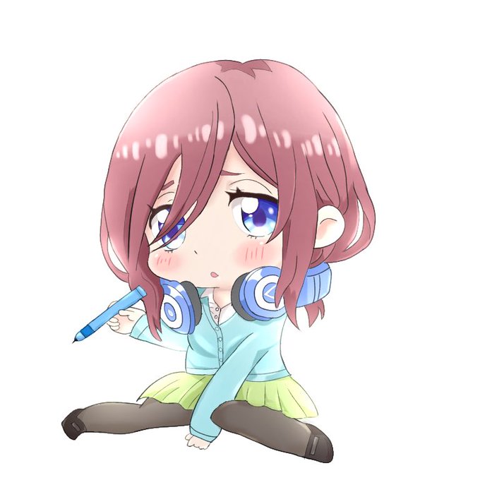 SAKU(桜紅)さんがTwitterに投稿した中野三玖(五等分の花嫁)のイラスト。