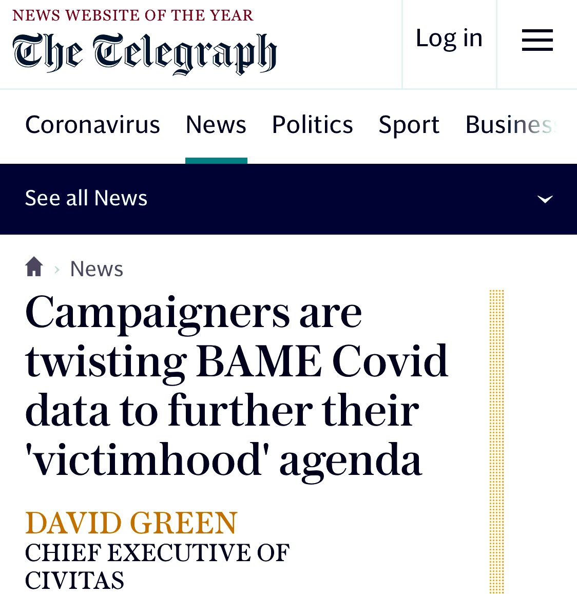 SoniaAdesara's tweet photo. Deeply disrespectful

And utter gutter journalism

BME people are more likely to work in our NHS &amp; care sector &amp;
high-risk key worker roles

Are disproportionately dying 

And For decades been at the bottom end of structural inequality 

I expected better from the @Telegraph https://t.co/PEGoughC7X