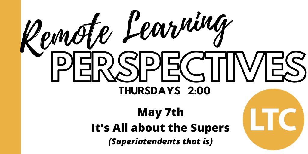 kimdarche's tweet photo. Thursday - 5/7 at 2:00 we have a unique opportunity to chat with 3 superintendents from Districts all over Illinois!

Join us as we share the messy and the moments of joy of remote learning during the @ltcillinois webseries: Remote Learning Perspectives. 

https://t.co/BpJTCkXf7w https://t.co/mdBBjQMe9P