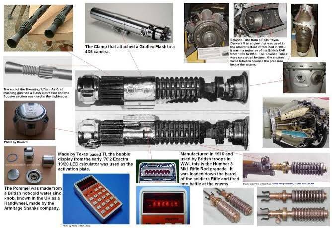 ライトセーバーの部品たち 現実に存在する様々なパーツを組み合わせて