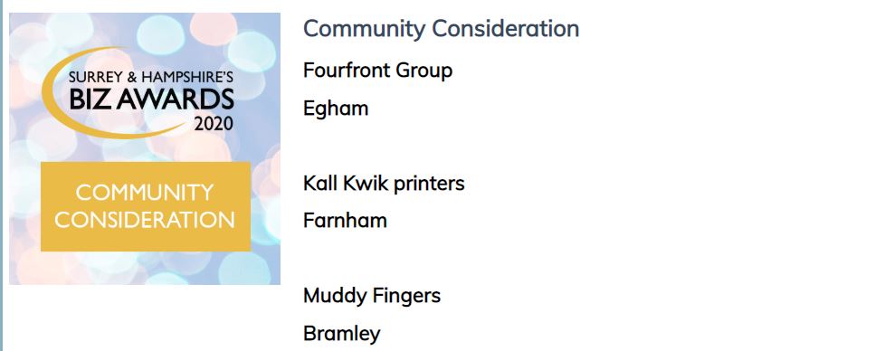 We've been shortlisted for <a href="/eagleradio/">Greatest Hits Radio Surrey & East Hampshire</a>'s Surrey &amp; Hampshire's BIZ Awards in the Community Consideration category for our charity work for the incredible 
<a href="/SSChospices/">Shooting Star Children's Hospices</a>! 

Discover our latest charity initiative #Here4You: fourfrontgroup.co.uk/hear-4-you 

#charitytuesday