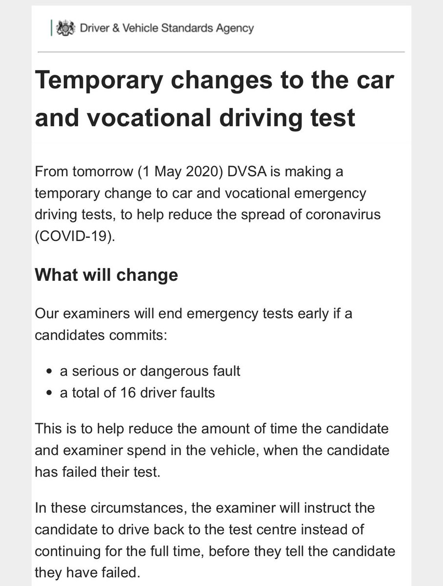 PaulGilbertADI's tweet photo. Updated news from @DVSAgovuk should you fail your #drivingtest #lessons #crawley https://t.co/6mCGUL6X4t