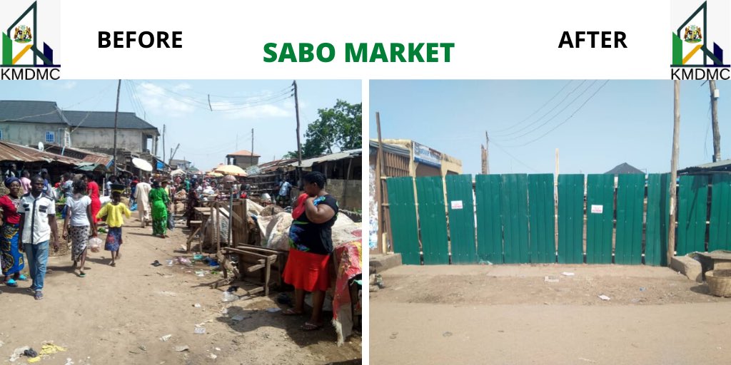 KadunaMarkets's tweet photo. Sabo Market has been cordoned off &amp; shut down for failure to comply with @GovKaduna’s Quarantine Order.

We encourage residents of Kaduna City to please patronize their temporary neighborhood markets. 

At KMDMC, we will do what we must to safeguard lives. 

@elrufai @HafizBayero https://t.co/lE642jNZ9m