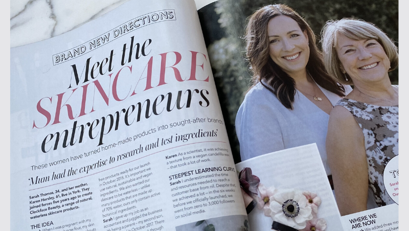 "After using Mum’s serum regularly, my skin changed dramatically for the better. I thought, ‘I want to take this to market!’  - Sarah Thomas

Did you spot us in <a href="/womanandhome/">woman&home</a> Magazine? This double page feature told the start up story of Clockface Beauty.

womanandhome.com/life/how-to-st…