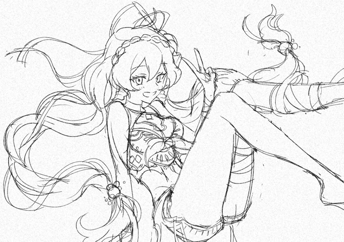 リヴァイアサン下書き+線画 