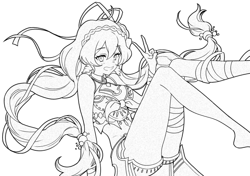 リヴァイアサン下書き+線画 