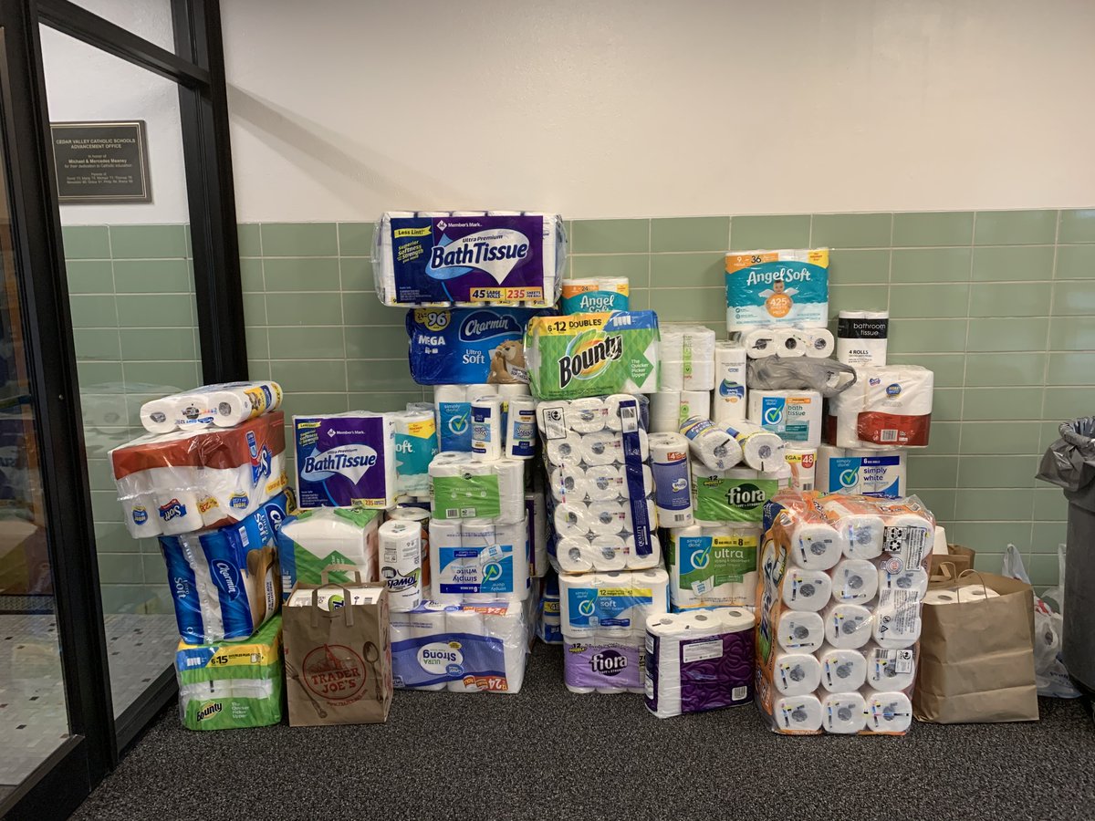 CVCS_Waterloo's tweet photo. Today is the last day to drop off donations (toilet paper, paper towels, pump soap).  Donations accepted 7:30-9am and 4:30-6pm at Columbus Catholic High School (Door 1).  Thank you to every one that has dropped off donations!  #CVCSStrong https://t.co/fNKxXfcXc6