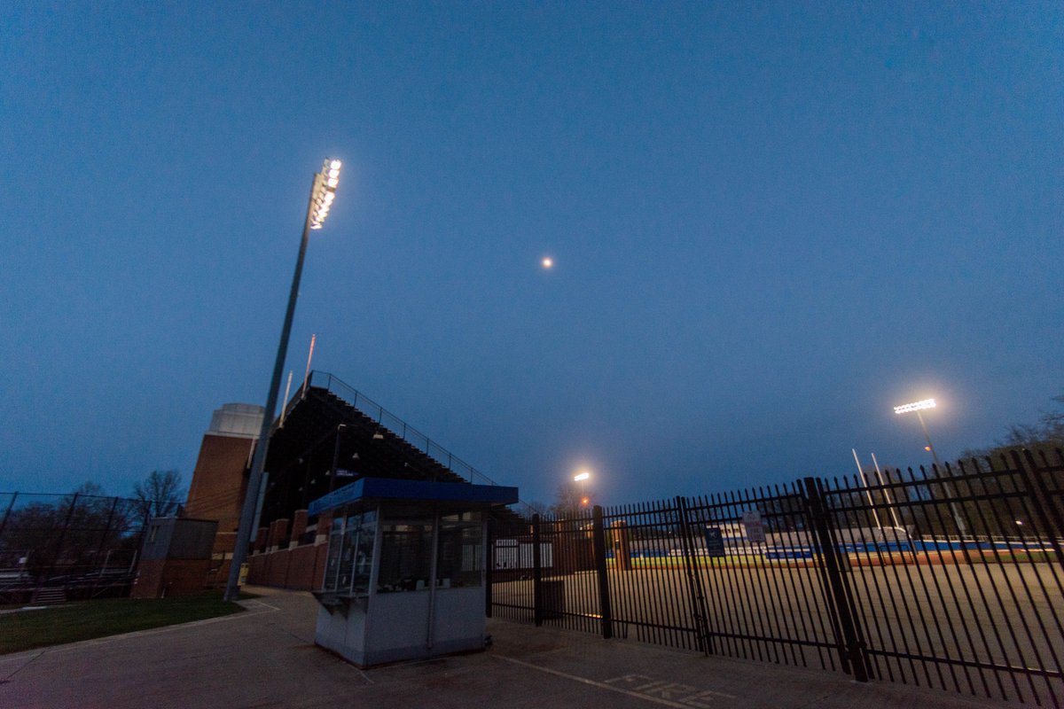 The lights at Don Shula Stadium shine in a tribute to Don Shula '51.