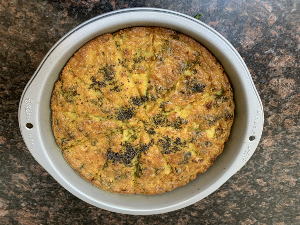 vegan cauliflower frittata (inspired by handvo) aglobalaffair.com/?p=11813