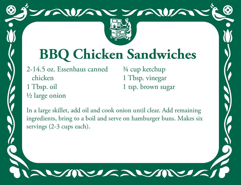 Essenhaus's tweet photo. BBQ Chicken Sliders are great for lunch, dinner, or a midnight snack...we won't tell if you enjoy that last option. All your favorite Essenhaus canned meats, bases, broths, noodles, salad dressings, and more are available to order online at https://t.co/8d7op0P7M7. https://t.co/Ml6n4Dyg3r