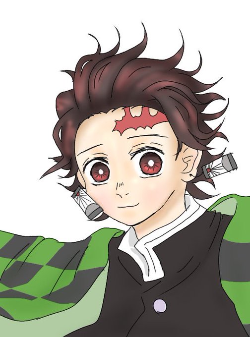 もちこ🍞さんがTwitterに投稿した竈門炭治郎(鬼滅の刃)のイラスト。