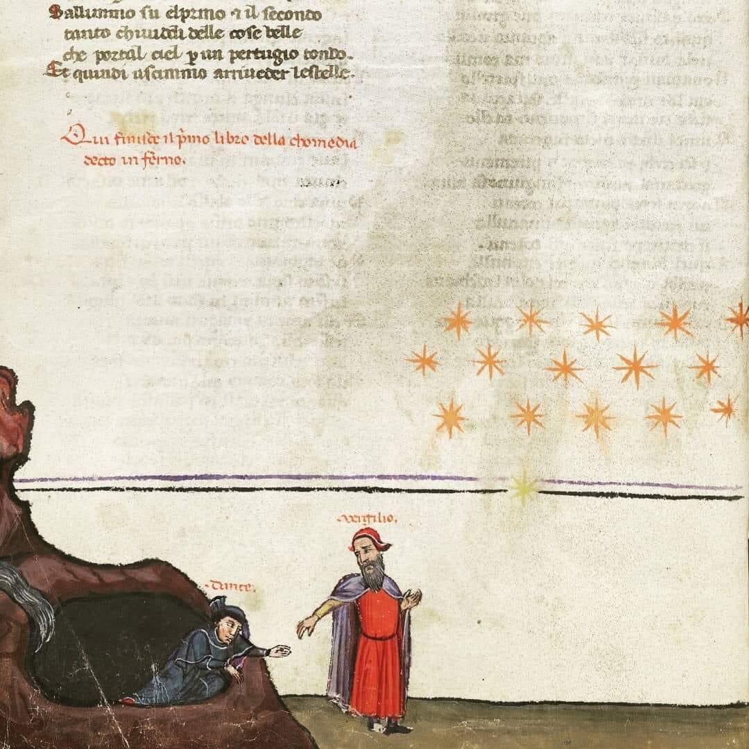 “uscimmo a riveder le stelle”
(Inf.XXXIV, v. 139)

Fig. Oxford, Bodleian Library, MS Holkham Misc. 48, p. 54