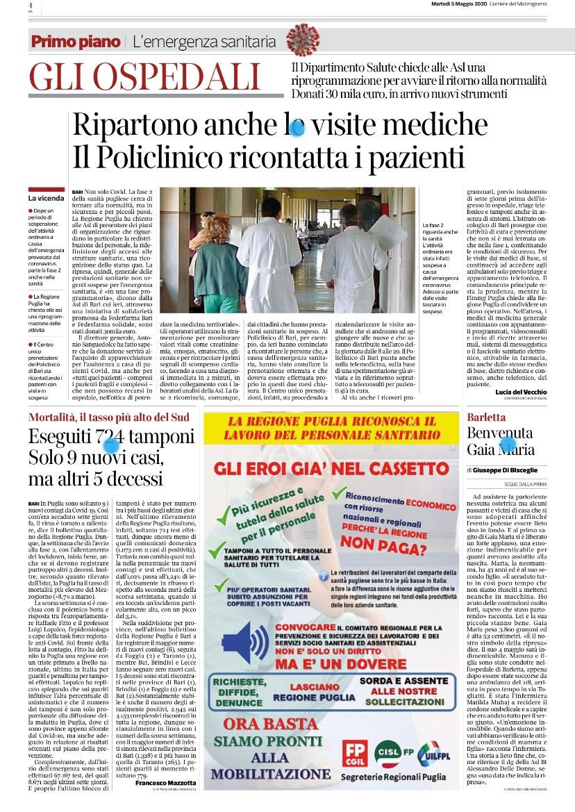 CISLFPPUGLIA's tweet image. #riconoscere #specifici #incentivi  al #personale impiegato nella #emergenza  #COVID19.
Proclamato lo STATO di #AGITAZIONE della #Sanità e 
#FLASHMOB il #20maggio Presso Presidenza Giunta Regionale e Aziende Ospedaliere @RegionePuglia